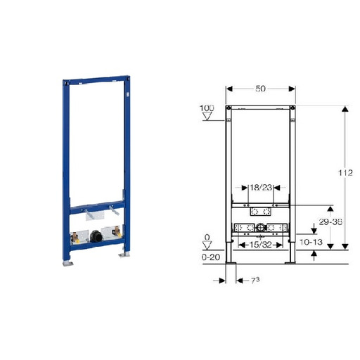 Bastidor Geberit Duofix para bide, altura 112 cm R.111.512.00.1